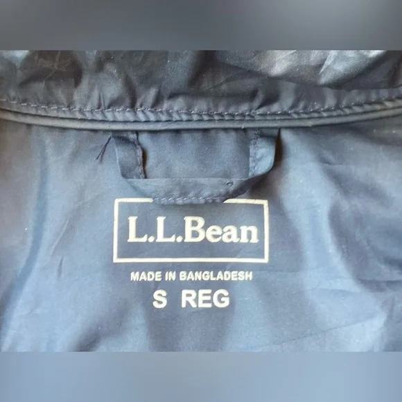 L.L. Bean Vintage Women’s Small DownTek Puffer Jacket Navy Blue Fitted Hooded - Picture 4 of 10